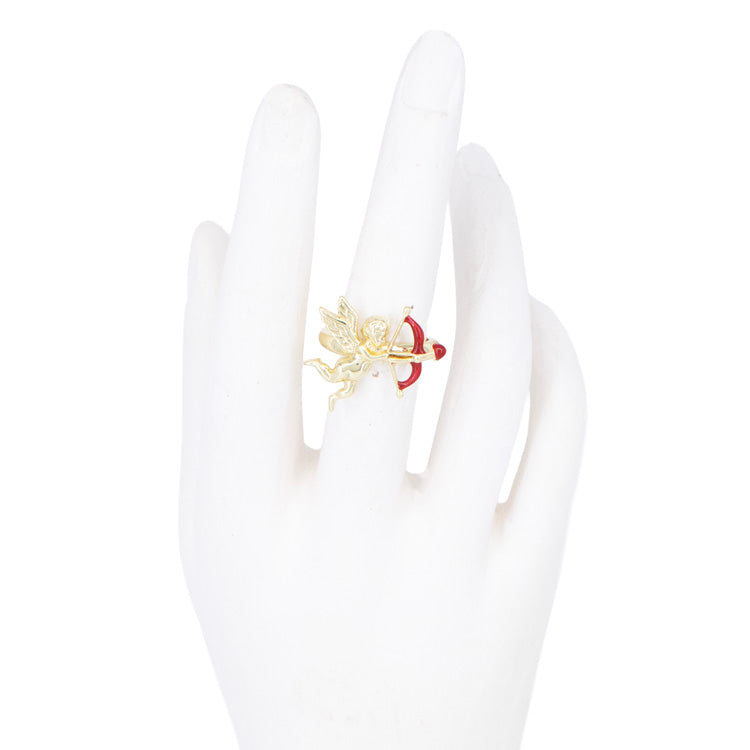 ANILLO FLECHA DE AMOR BAÑO EN RODIO