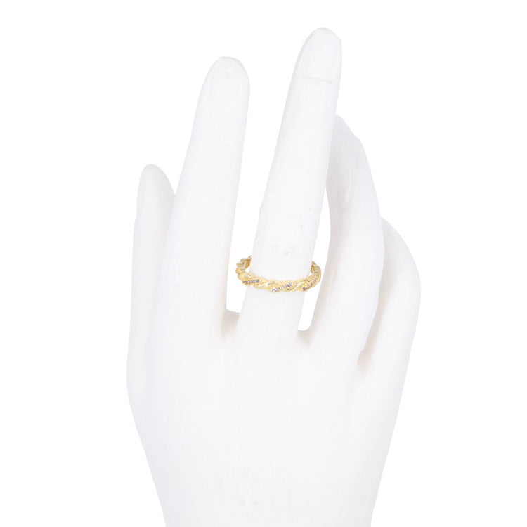 ANILLO ENTRELAZADO CIRCON BAÑO EN RODIO