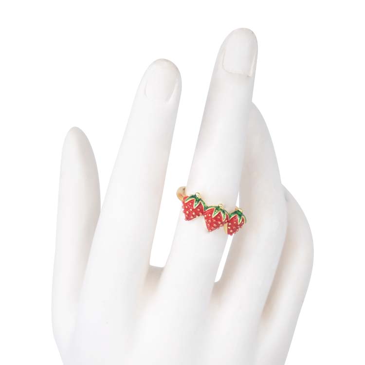 ANILLO CADENETA FRESAS BAÑO EN RODIO