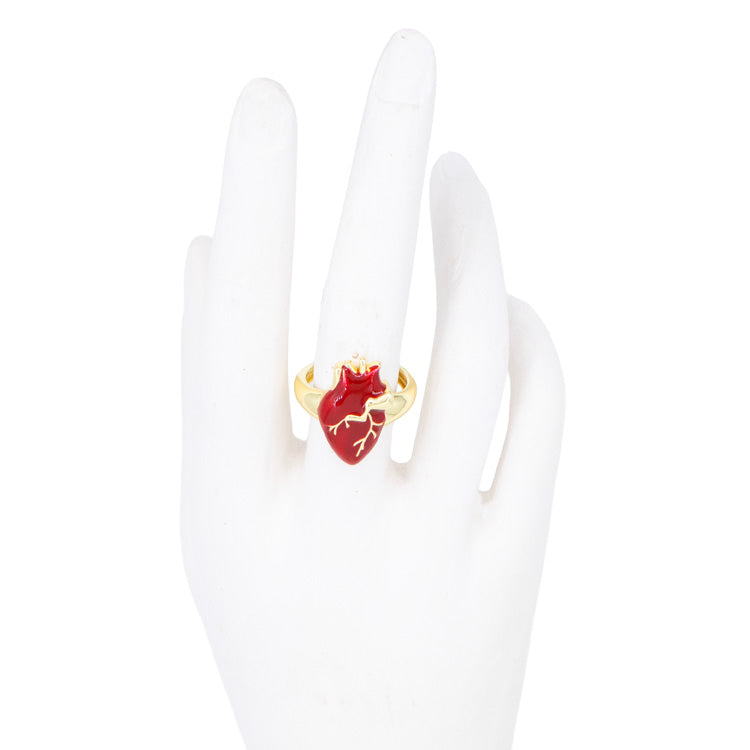 ANILLO LATIDO DEL CORAZON BAÑO EN RODIO