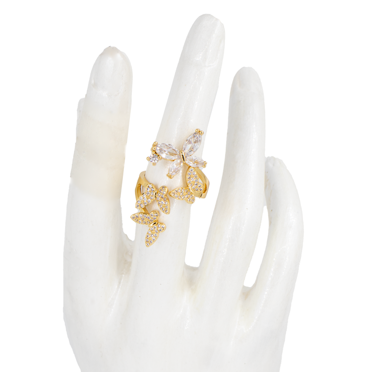 ANILLOS MARIPOSAS BAÑO EN RODIO