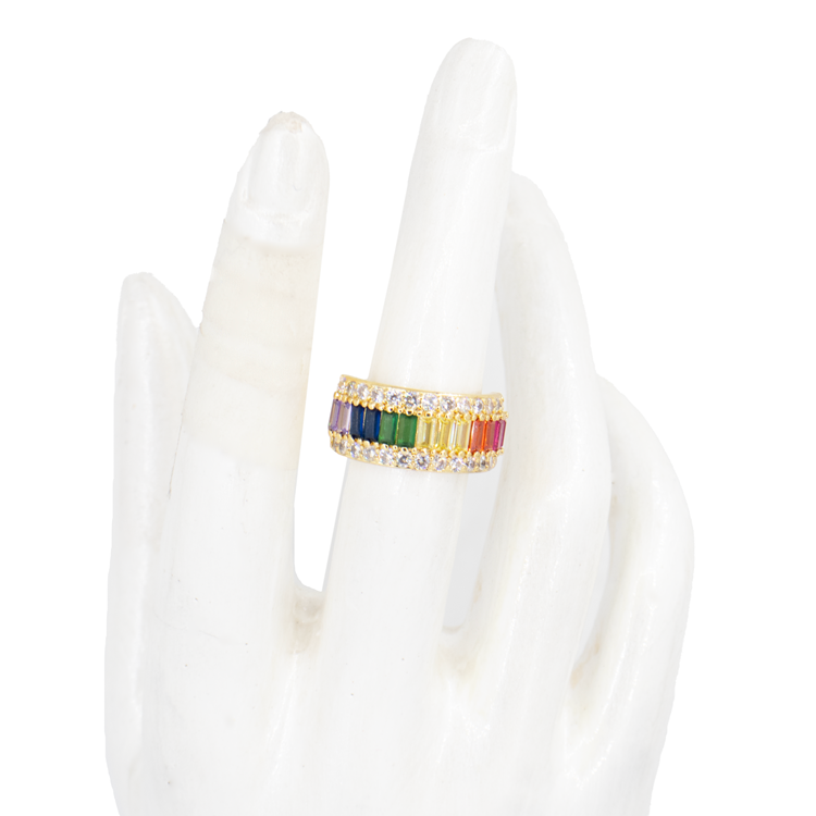 ANILLO MULTICOLOR EN RODIO