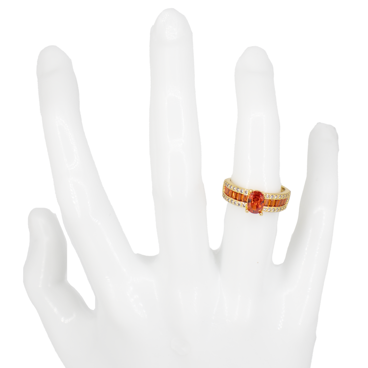 ANILLO EN RODIO CIRON NARANJA