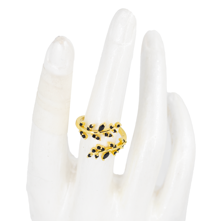 ANILLO EN RODIO HOJAS