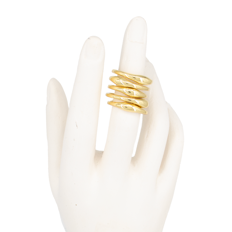 ANILLO CATALINA DORADO BAÑO EN RODIO