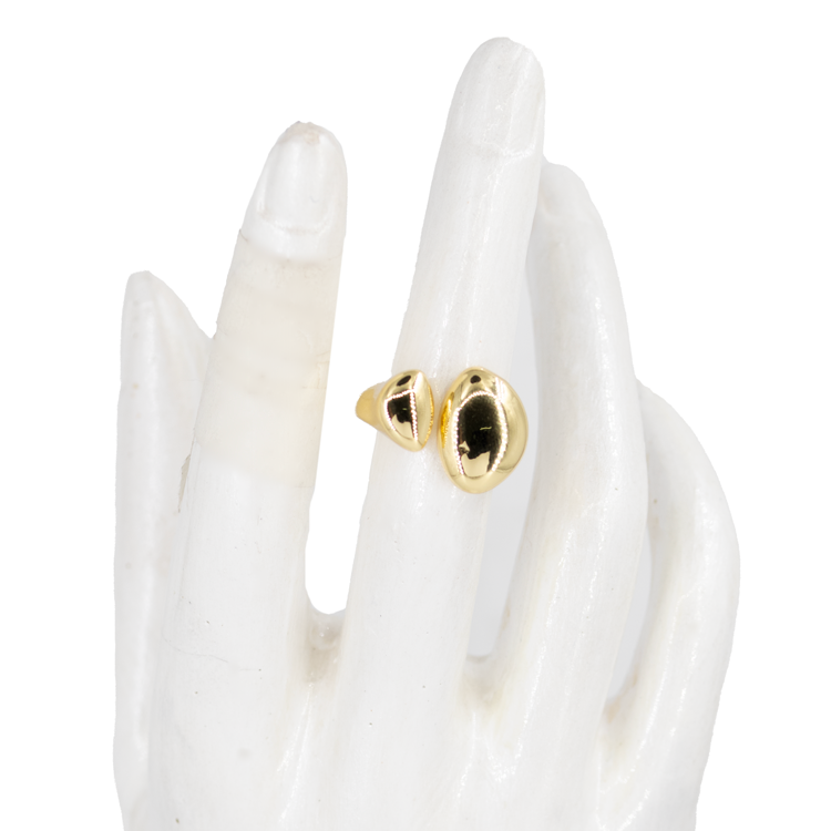 ANILLO OVALOS DORADO BAÑO EN RODIO