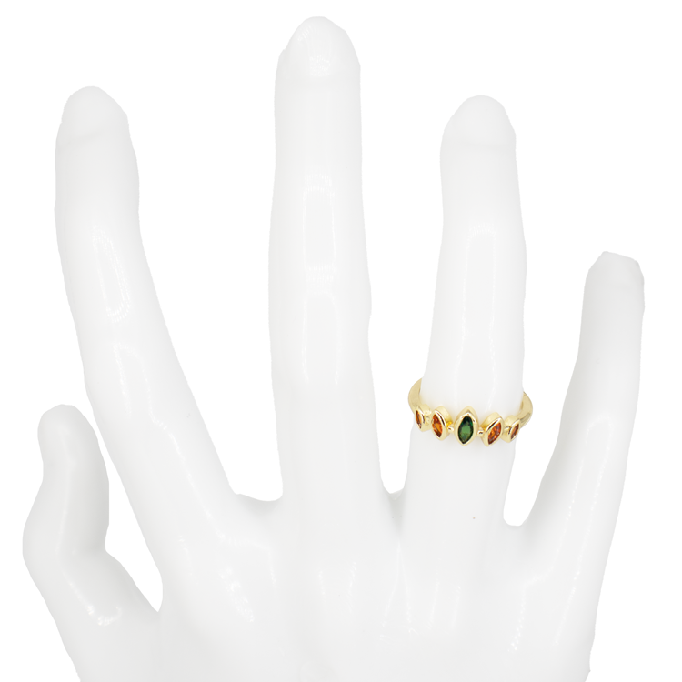 ANILLO MULTICOLOR BAÑO EN RODIO