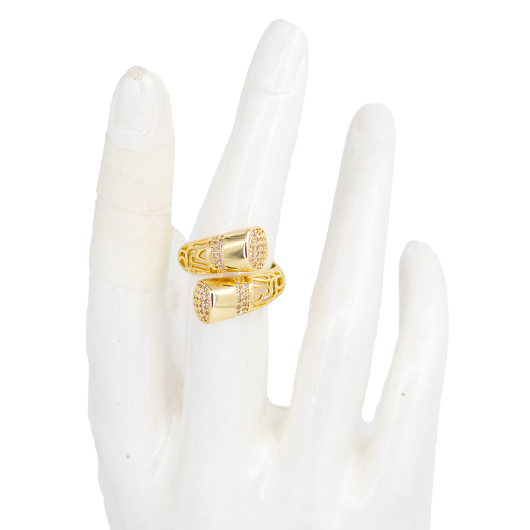 ANILLO CLEO DORADA BAÑO EN RODIO