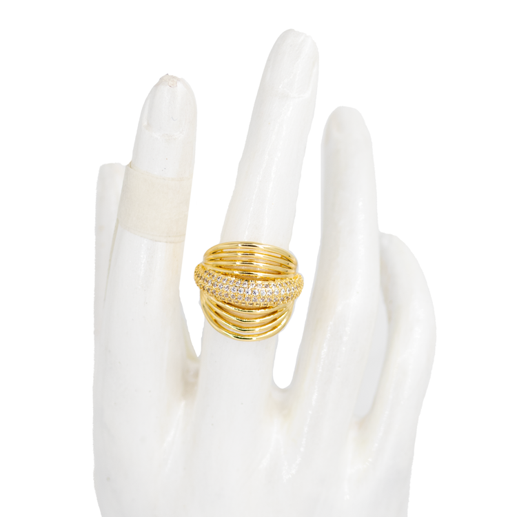 ANILLO HAT DORADO BAÑO EN RODIO