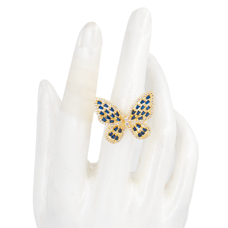ANILLO MARIPOSAS PEQUEÑAS BAÑO EN RODIO