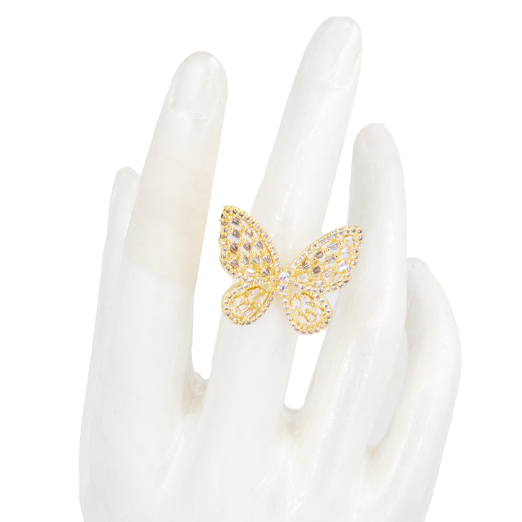 ANILLO MARIPOSAS PEQUEÑAS BAÑO EN RODIO