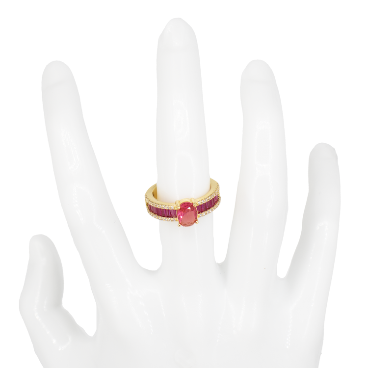 ANILLO ROSA BAÑO EN RODIO