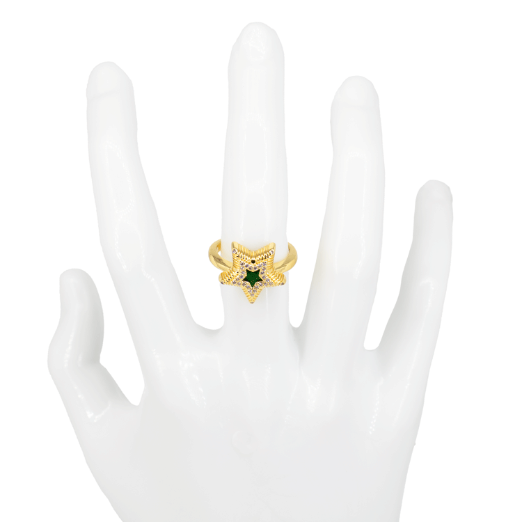 AR-395 ANILLO EN RODIO ESTRELLA CIRCON