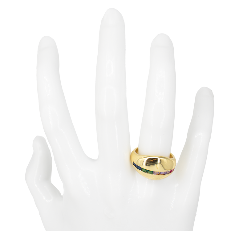 ANILLO EN RODIO MULTICOLOR CHUNKY