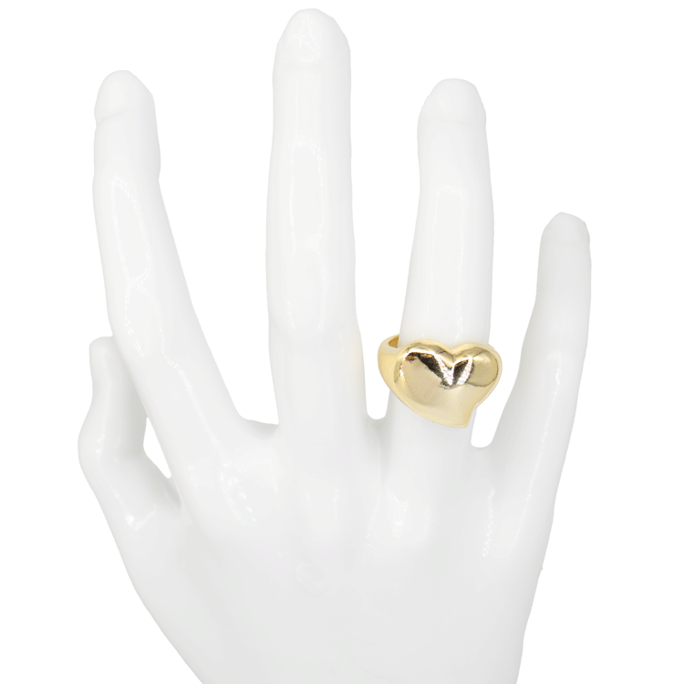 ANILLO CORAZÓN CHUNKY EN PUNTA BAÑO EN RODIO