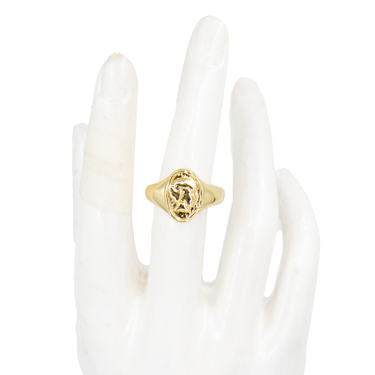 ANILLO SELLO DE DAMA BAÑO EN RODIO