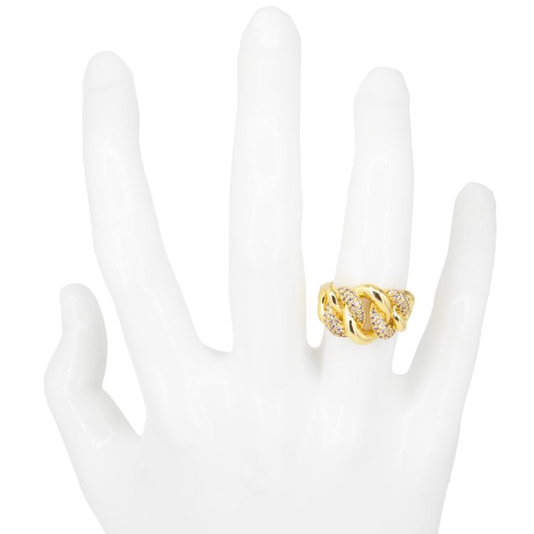 ANILLO EN RODIO CADENA GRUESA