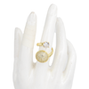ANILLO CHUNKY CIRCON BLANCO BAÑO EN RODIO