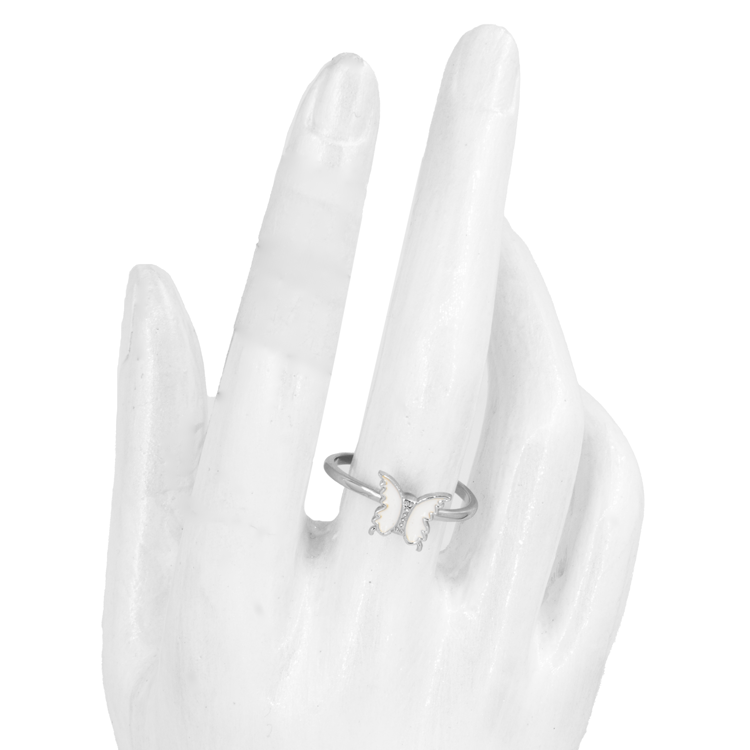 ANILLO MARIPOSA  ANTIESTRES BAÑO EN RODIO