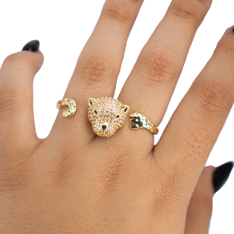 ANILLO PANTERA BAÑO EN RODIO