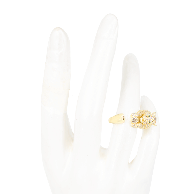 ANILLO JAGUAR BLANCO MEDIANO BAÑO EN RODIO