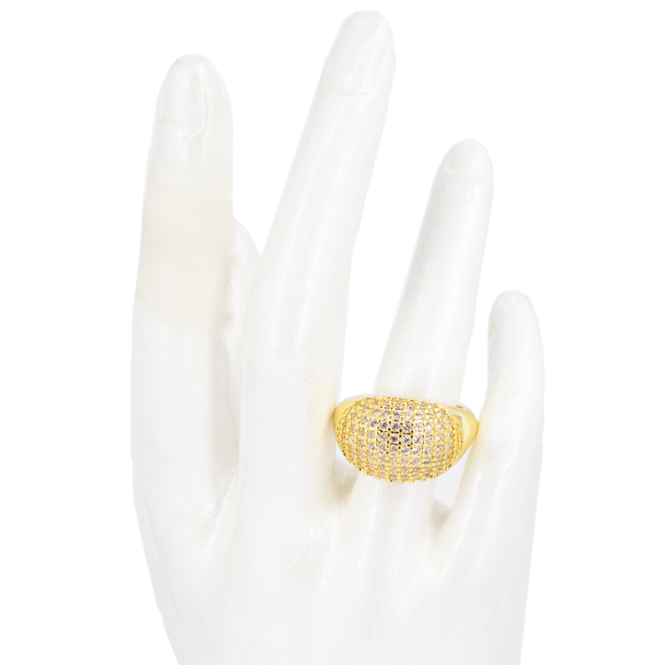 ANILLO CONCAVO CIRCONES BAÑO EN  RODIO