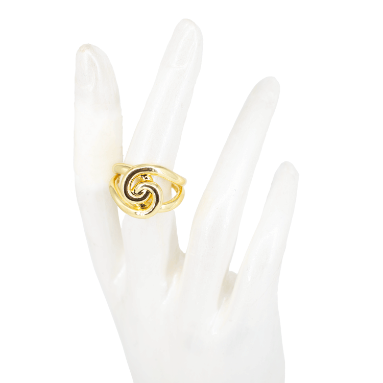 ANILLO ESPIRAL DORADO BAÑO EN RODIO