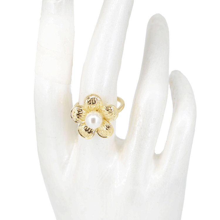 ANILLO FLOR DE VERANO BAÑO EN RODIO