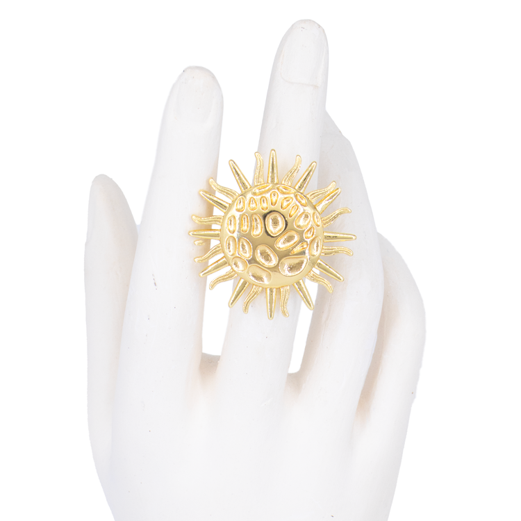 ANILLO SOL CHUNKY DORADO BAÑO EN RODIO