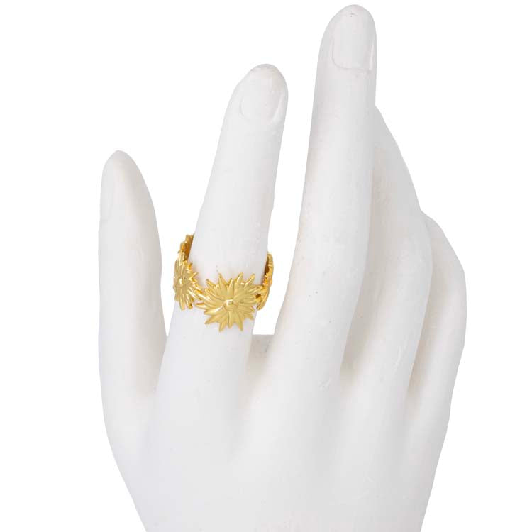 ANILLO SOLSTICIO DORADO BAÑO EN RODIO