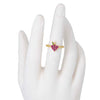 ANILLO ALFRESI FUCSIA MINI BAÑO EN RODIO