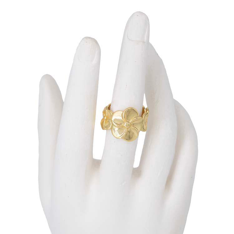 ANILLO AURA FLORAL BAÑO EN RODIO