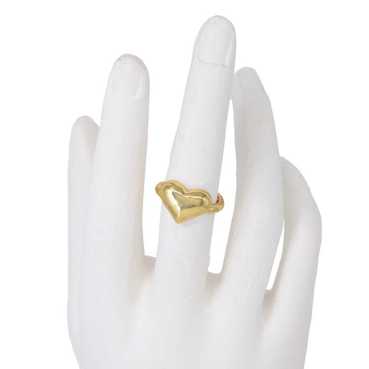 ANILLO CORAZON PEQUEÑO GOLDEN BAÑO EN RODIO