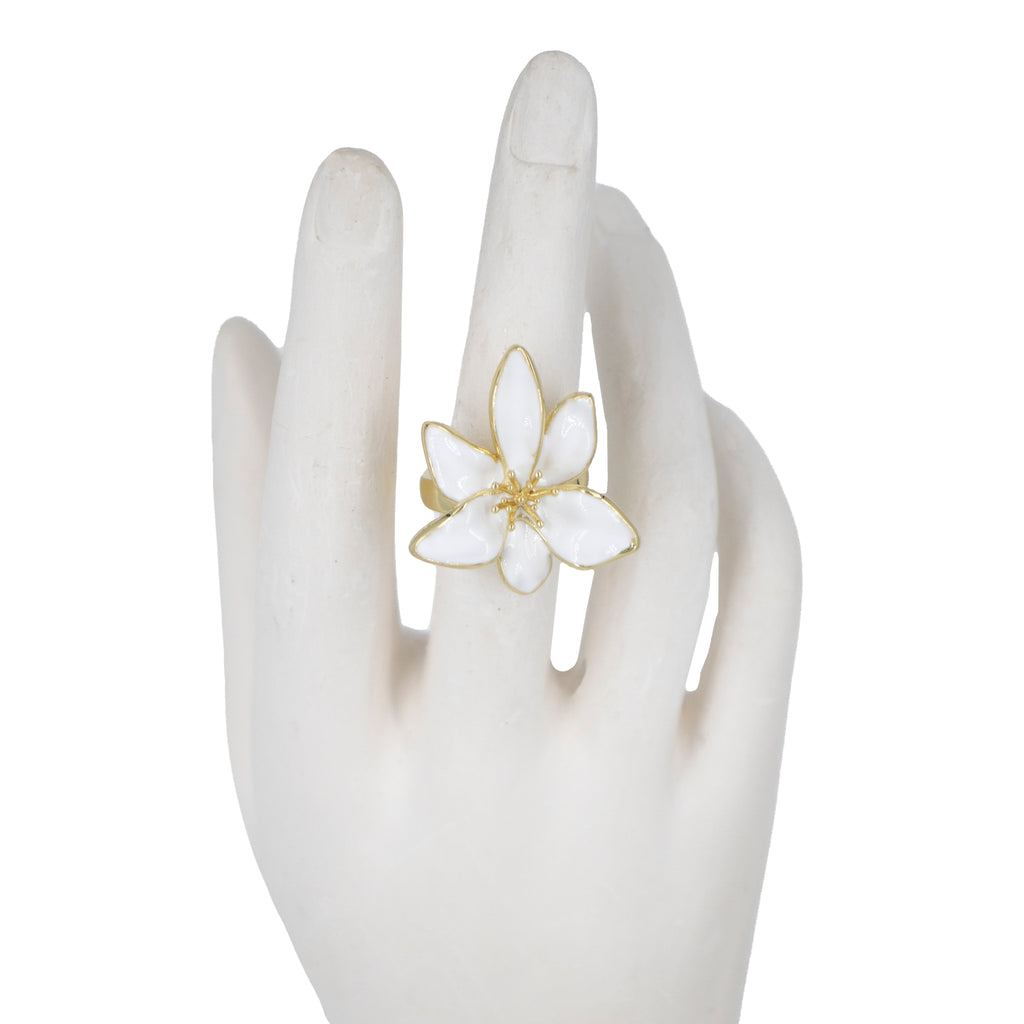 ANILLO FLORAL ÉCLAT BAÑO EN RODIO