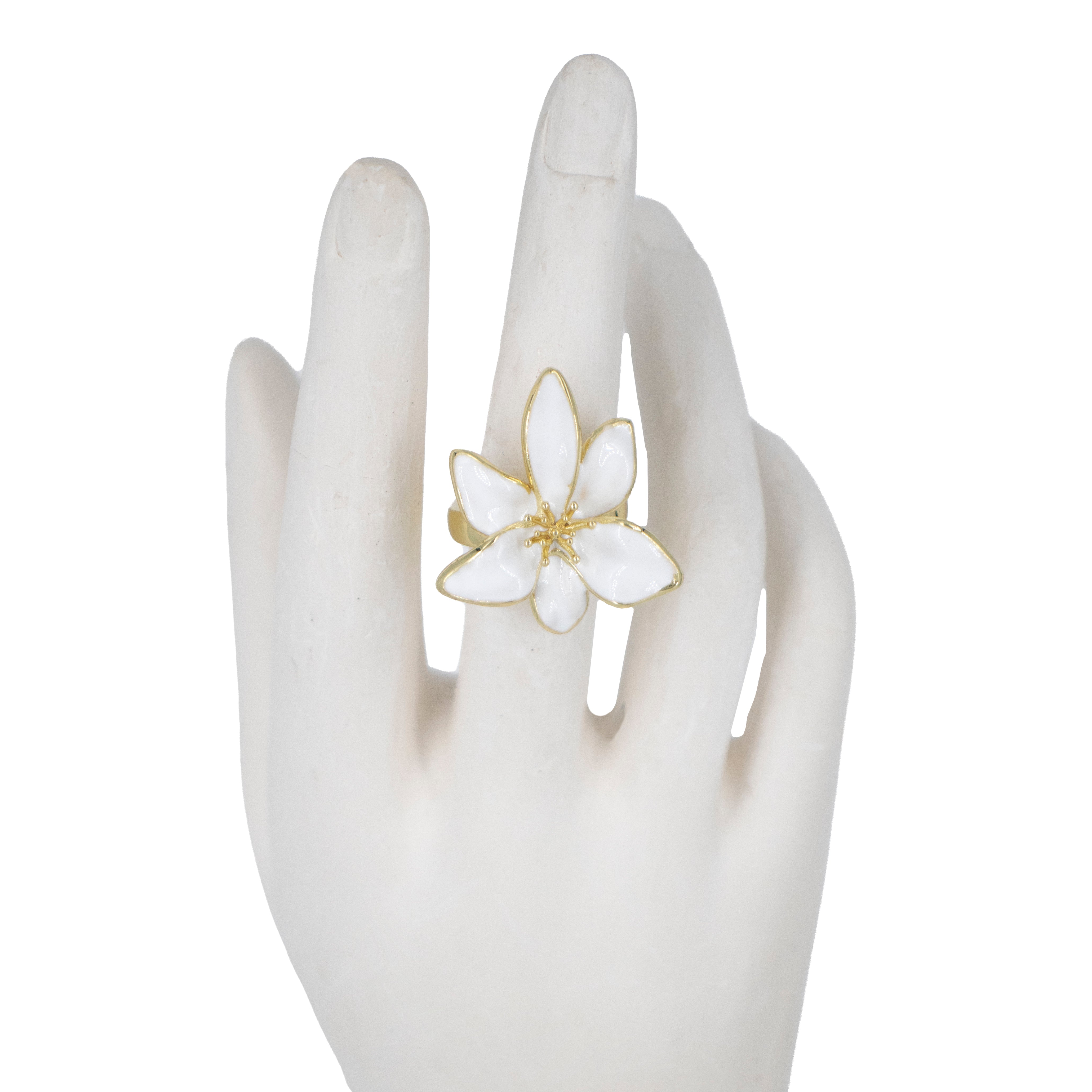 ANILLO FLORAL ÉCLAT BAÑO EN RODIO