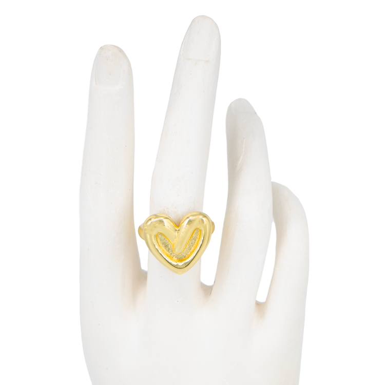 ANILLO LATIDOS DE ORO BAÑO EN RODIO