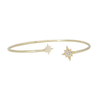 BRAZALETE DOBLE ESTRELLA FUGAZ BAÑO EN RODIO