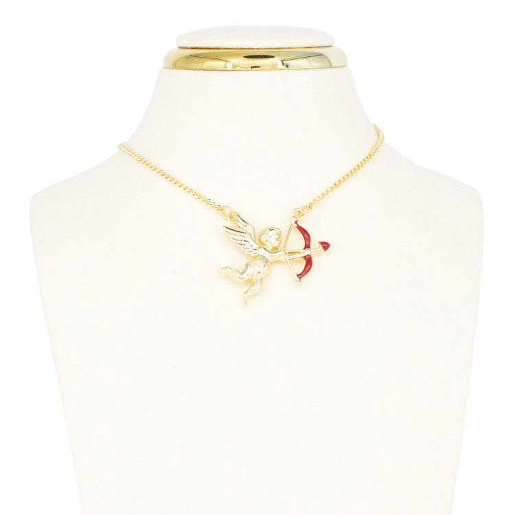 CADENA CUPIDO FLECHA BAÑO EN RODIO