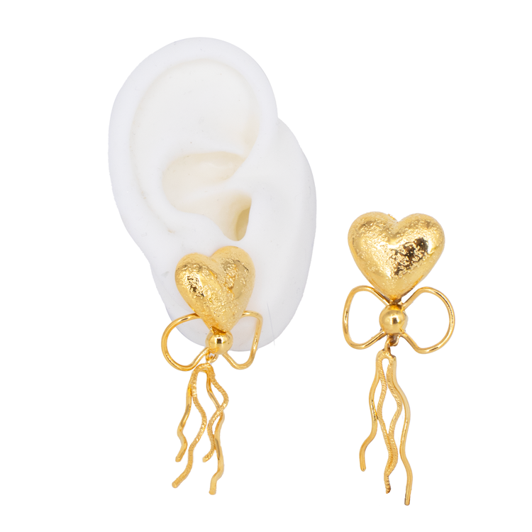 TOPO CORAZON CON MOÑO BAÑO EN RODIO