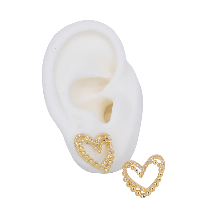 TOPO DOBLE CORAZON DORADO BAÑO EN RODIO