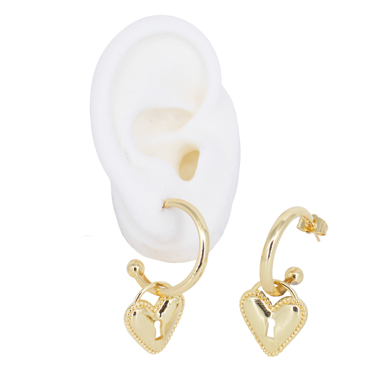 TOPO CANDADO DEL AMOR DORADO BAÑO EN RODIO