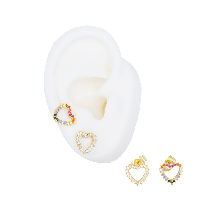 TOPOS SILUETA CORAZÓN BAÑO EN RODIO