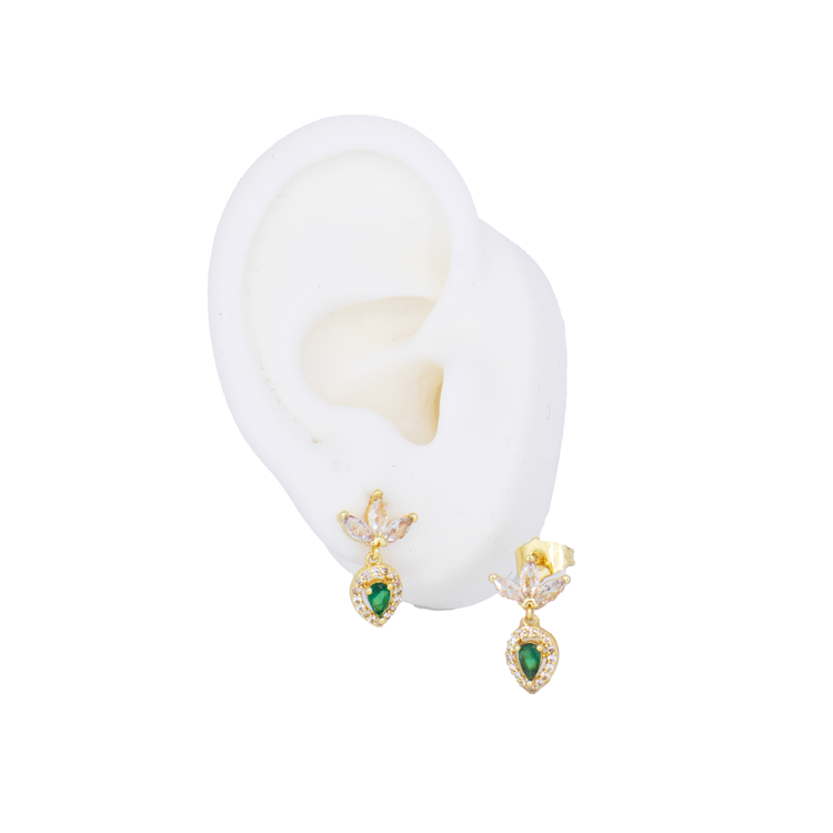 TOPOS FRESAS VERDES BAÑO EN RODIO