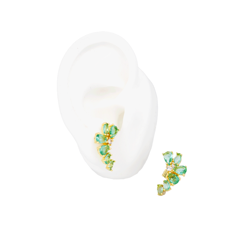 MEDIA FLOR AGUAMARINA BAÑO EN RODIO