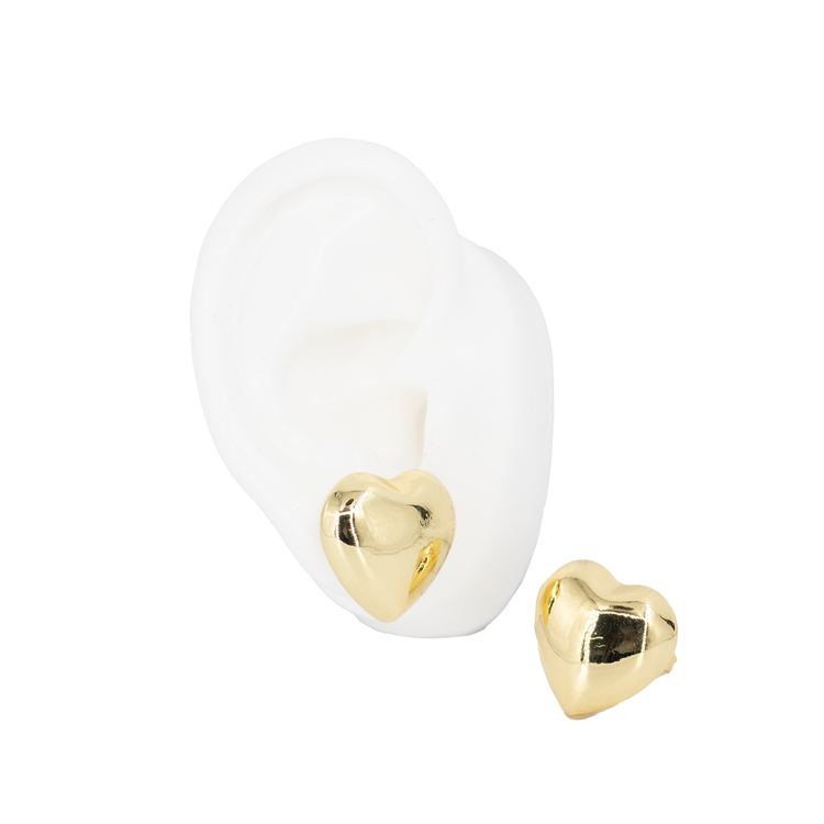 TOPO CORAZON INFLADO DORADO BAÑO EN RODIO