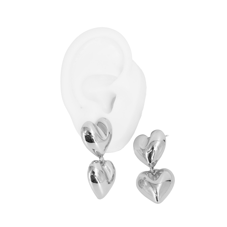 TOPOS CORAZÓN DOBLES CHUNKY BAÑO EN RODIO