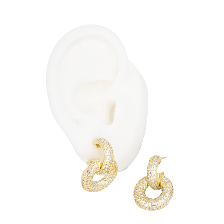 TOPO DOBLE CIRCULOS ENLAZADOS  BAÑO EN RODIO