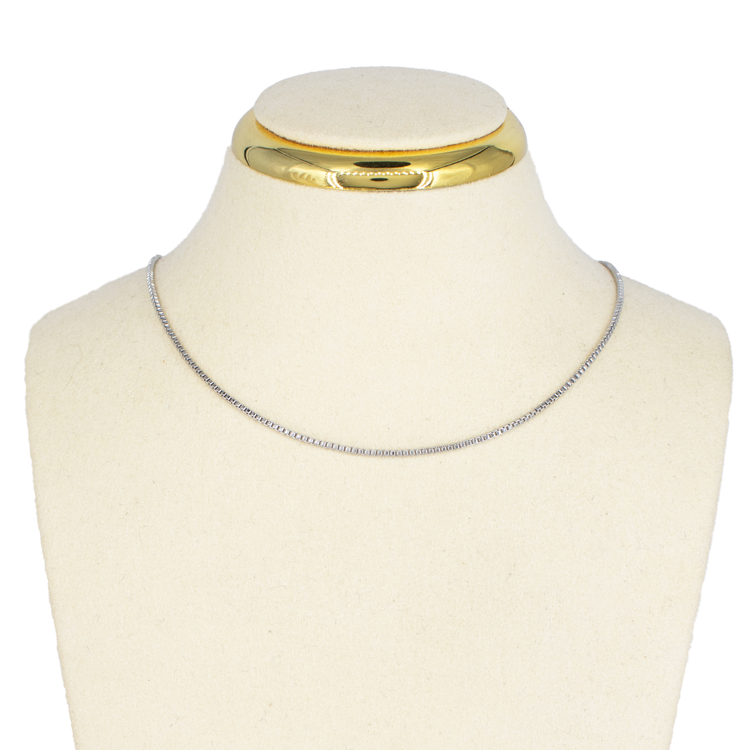 CADENA LISA TERMINADA BAÑO EN RODIO