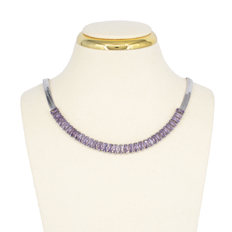 CADENA COBRA Y CIRCON EN RODIO