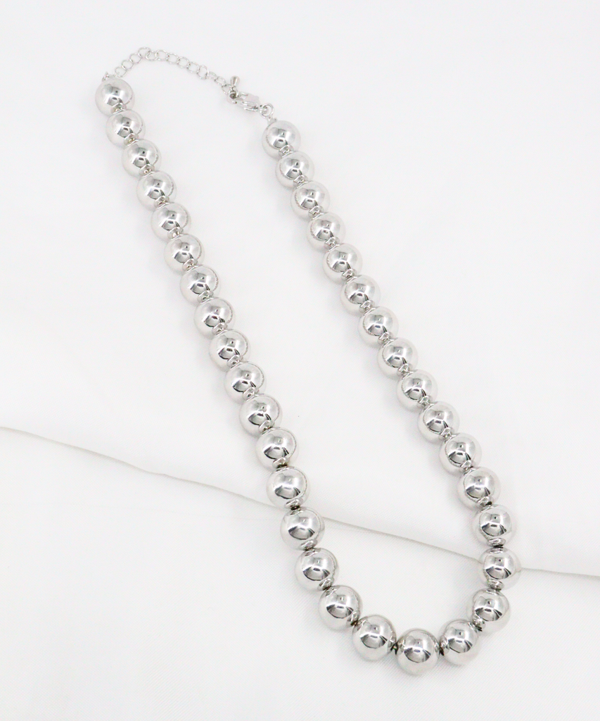 CADENA BALIN PLATEADA 12MM BAÑO EN RODIO